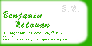 benjamin milovan business card